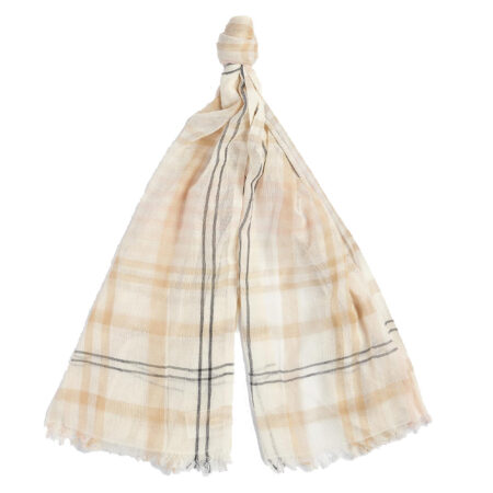 Sjaal Ryhope Check Primrose Hessian | Barbour