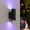 Smart Wandlamp - Wifi + Bluetooth - 11 Watt 690 lumen - Dimbaar - RGBWW - IP54 waterdicht - GU10 - Up & Down lamp - Zwart - Google Home