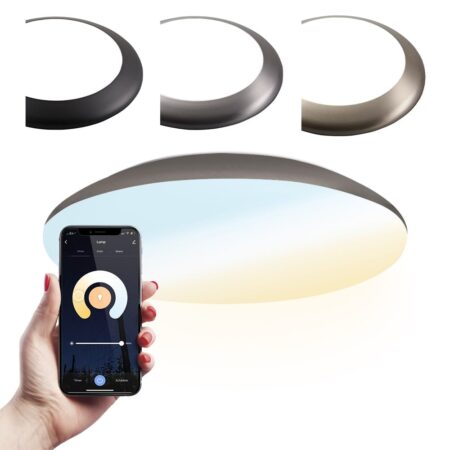 Smart plafondlamp - bulkhead - 18W 1800lm - Ø30cm - IP65 waterdicht - White ambience - Wifi + Bluetooth - Google Home