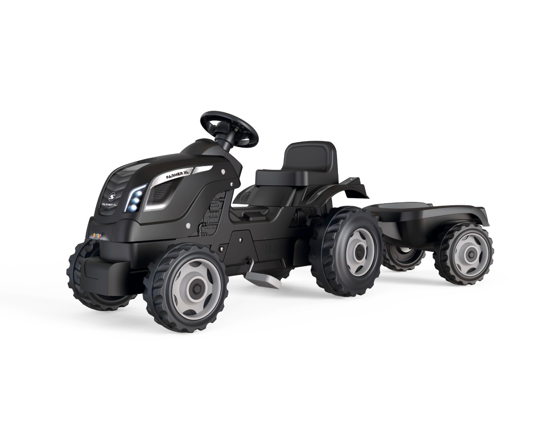 Smoby Farmer XL traptrekker met trailer - Zwart | Smoby