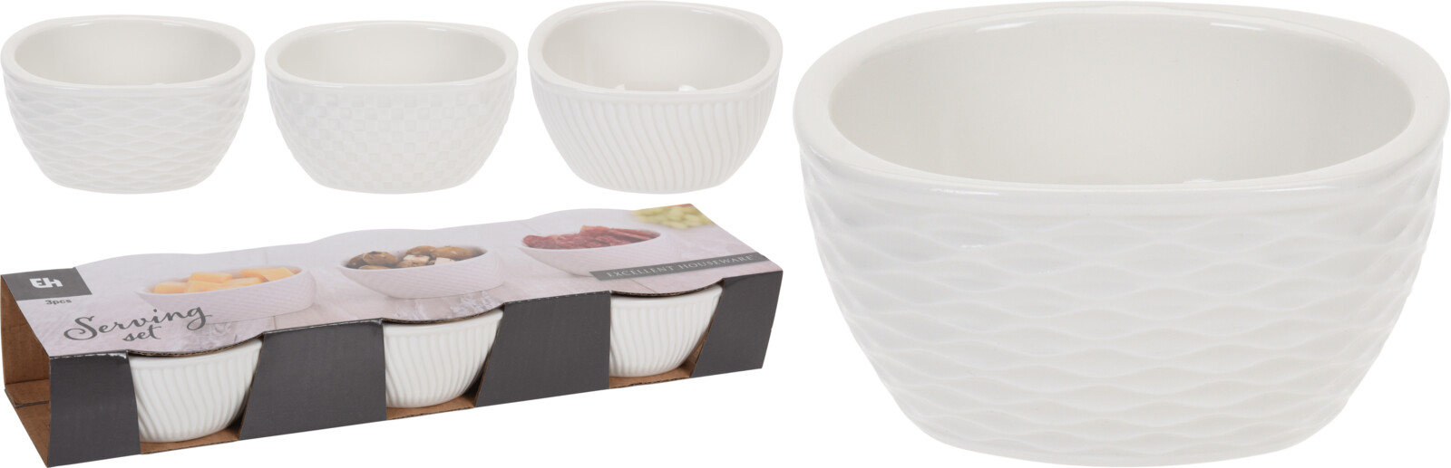 Snackschaalset porselein 3-delig | Excellent Houseware