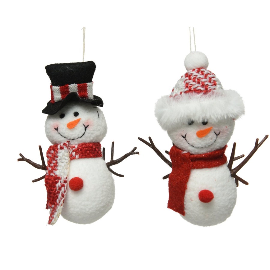 Sneeuwpop polyester met muts 14cm |
