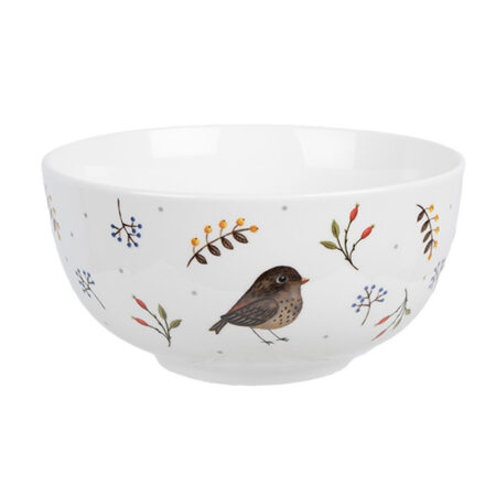 Soepkom Wit Keramiek Vogel 500ml | Clayre&Eef