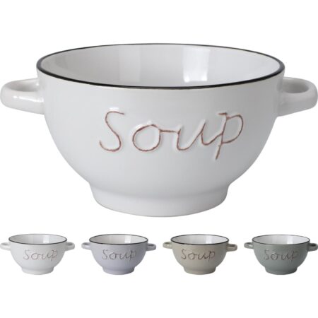 Soepkom met handvatten aardewerk | Excellent Houseware