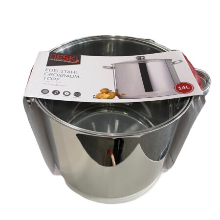Soeppan met glasdeksel 14L inductie | Merkloos