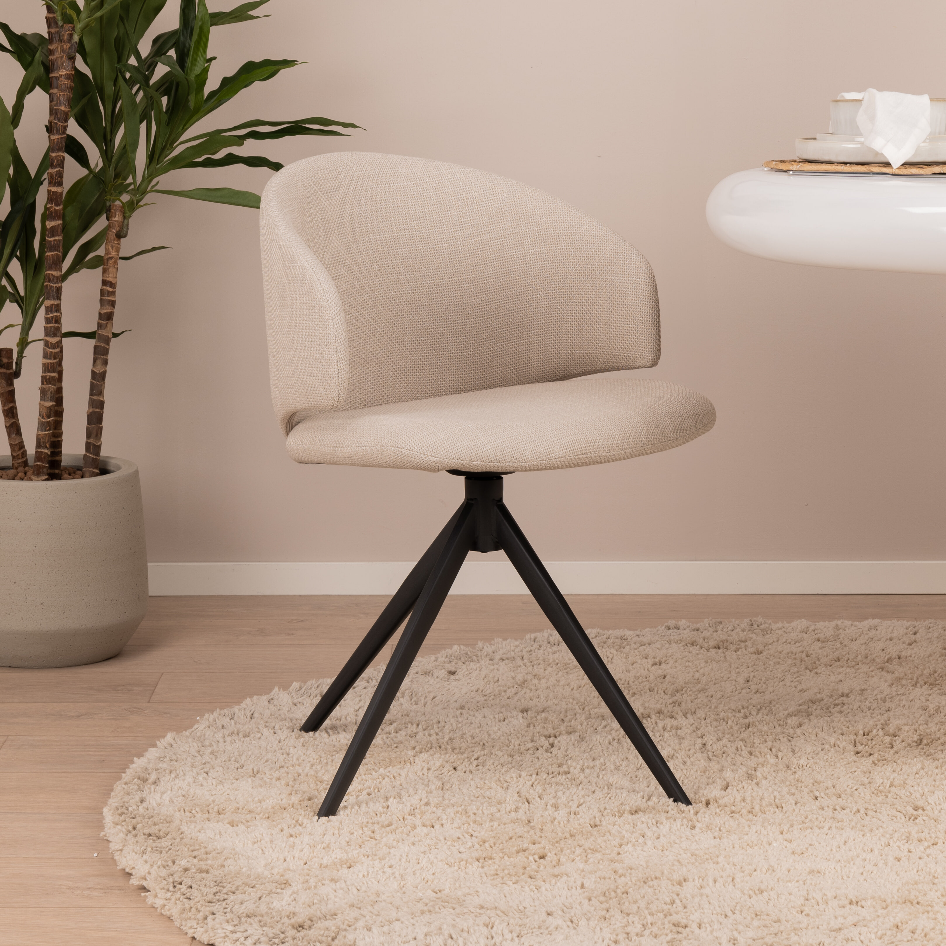 Sohome Draaibare Eetkamerstoel Layla - Beige | Sohome