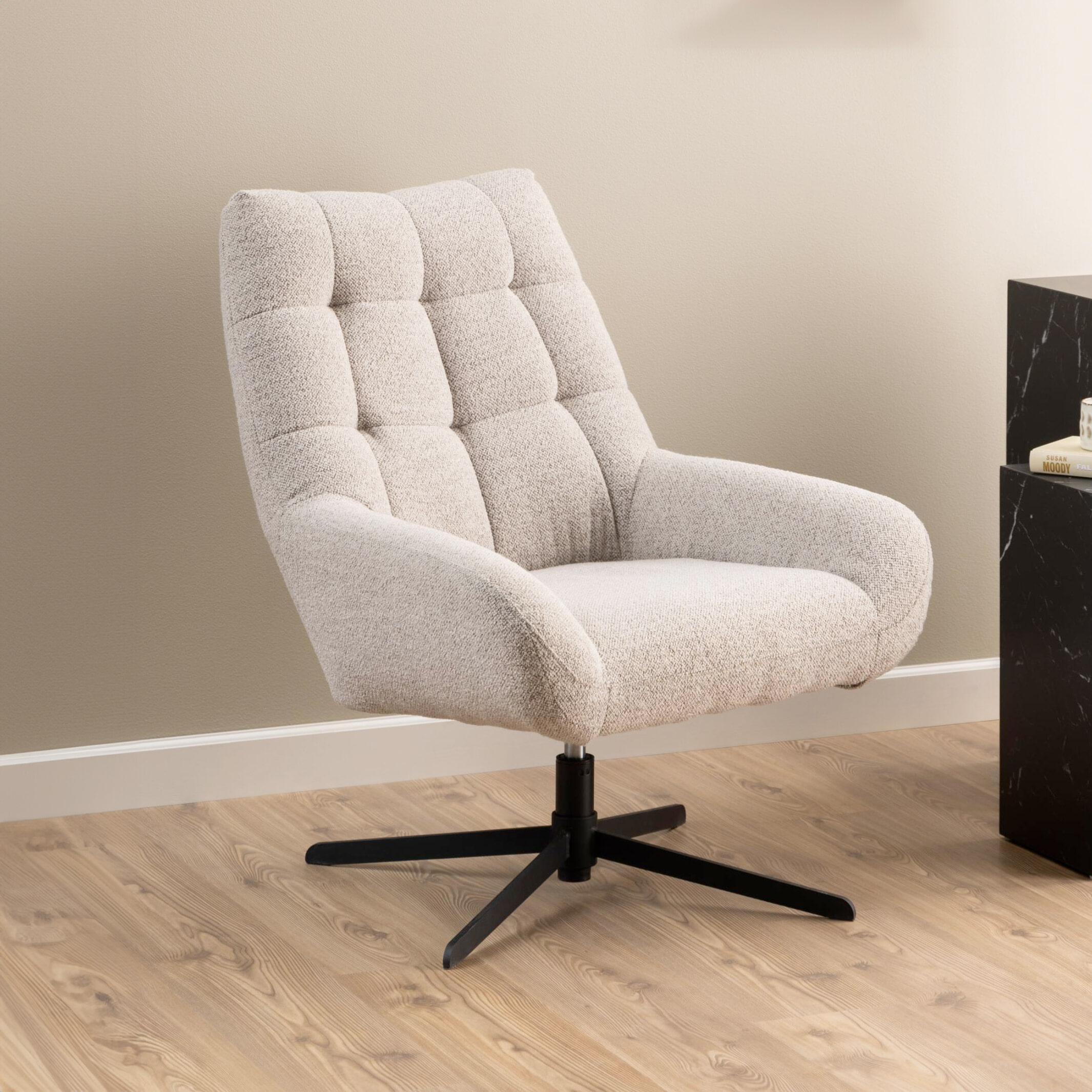Sohome Draaifauteuil Nela Bouclé - Beige | Sohome