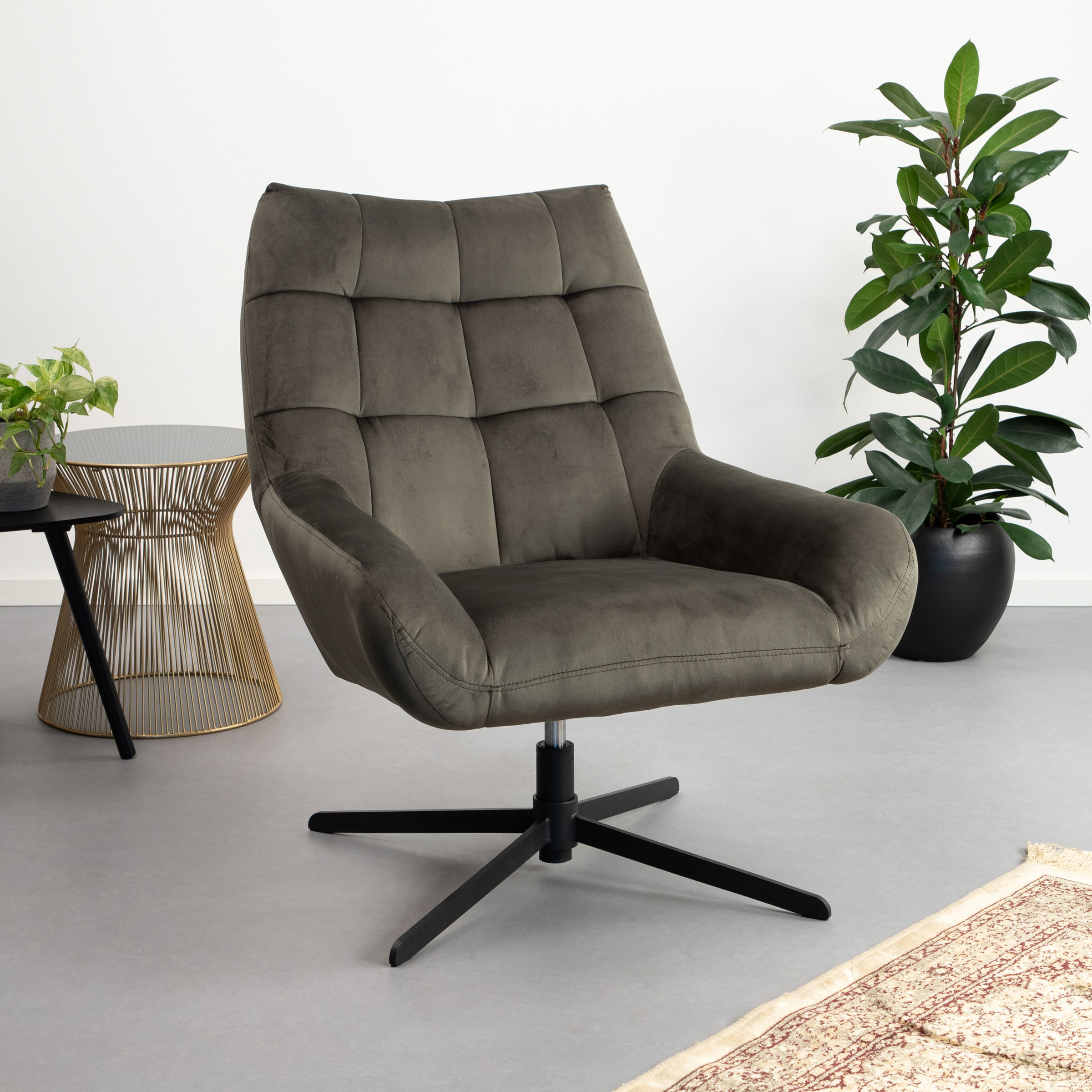 Sohome Draaifauteuil Nela Velvet - Dark Green | Sohome