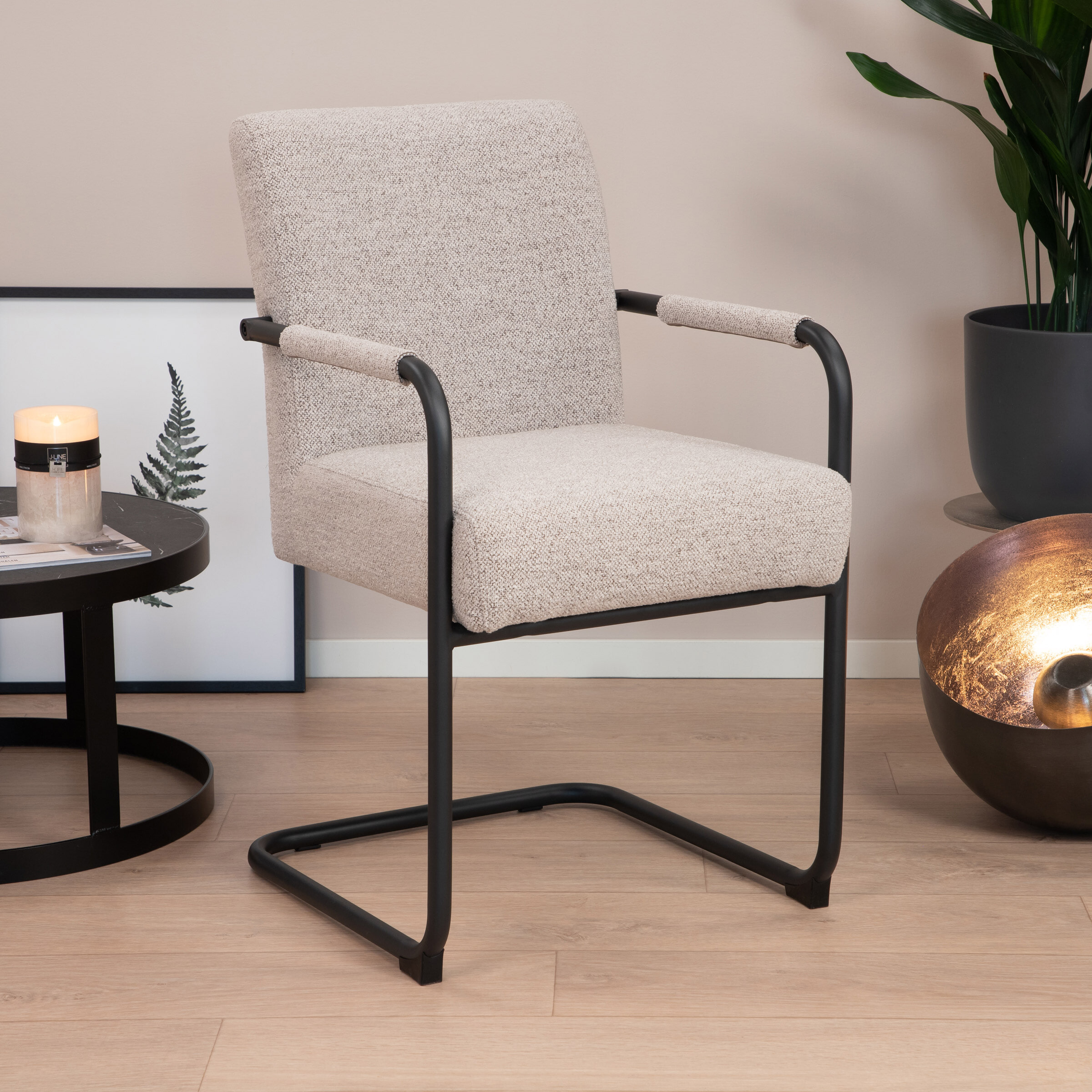 Sohome Eetkamerstoel Noud Bouclé - Beige | Sohome