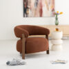 Sohome Fauteuil Rosemarijn Geweven stof en houtlook - Bruin | Sohome