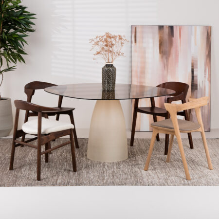 Sohome Organische Eettafel Jacky Glas en betonlook