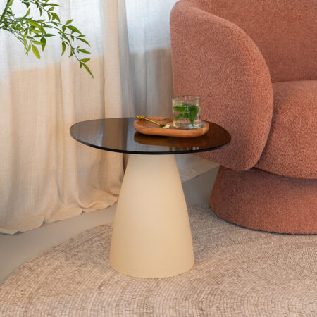 Sohome Organische Salontafel Jacky Glas en betonlook