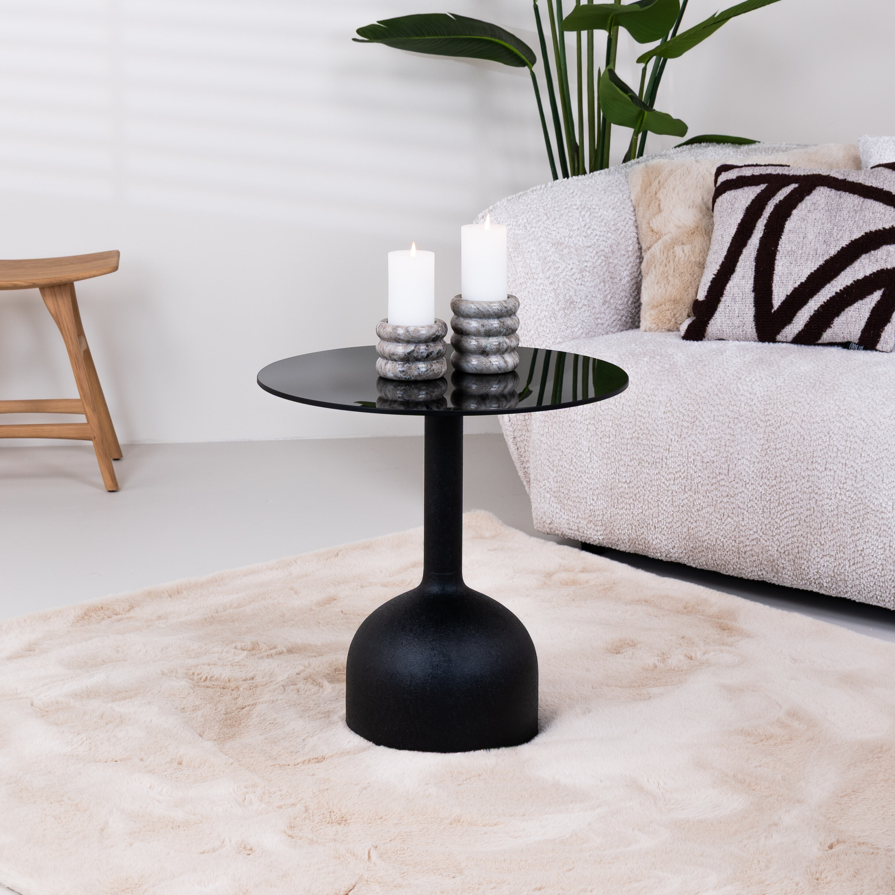 Sohome Ronde Bijzettafel Indira Glas en staal