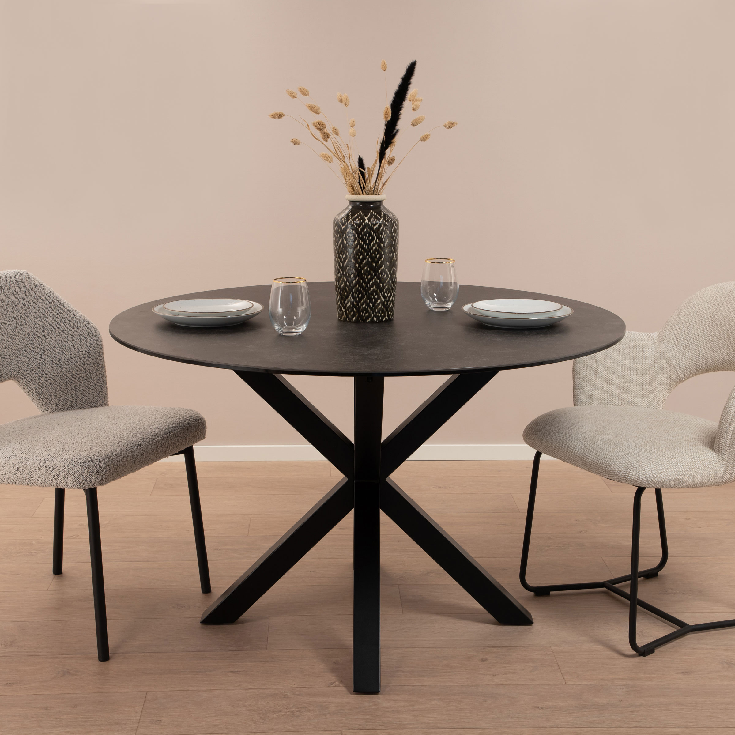 Sohome Ronde Eettafel Parker Keramiek 120cm - zwart | Sohome