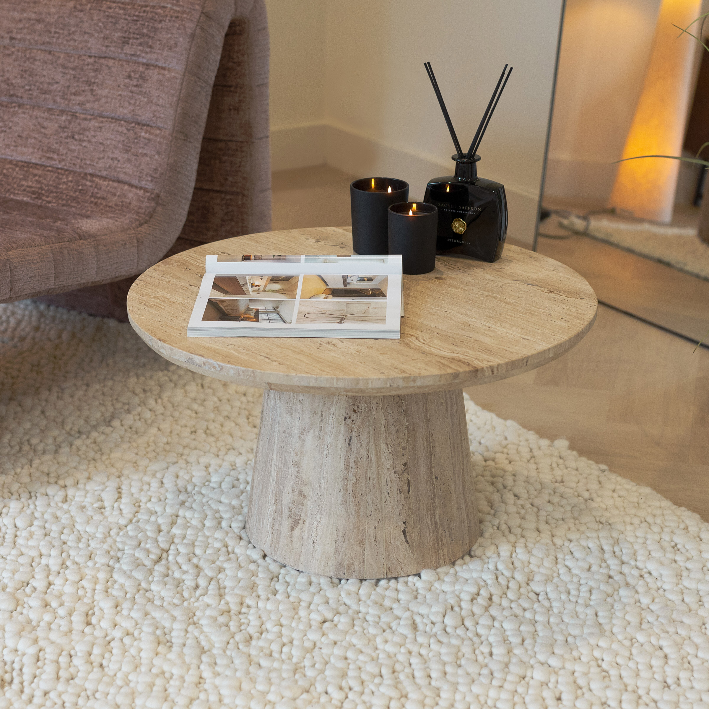 Sohome Ronde Salontafel Rachelle Travertin