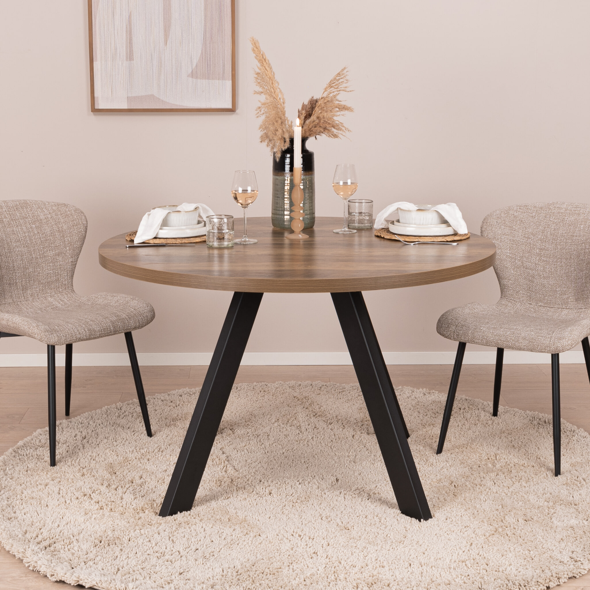 Sohome Uitschuifbare Ronde/Ovale Eettafel Lias Eikenlook