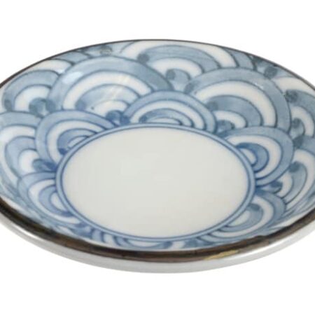 Sojasaus Schaal Blauw/Wit Seiji Rasen - Keramiek 9.5x2cm | Tokyo Design Studio