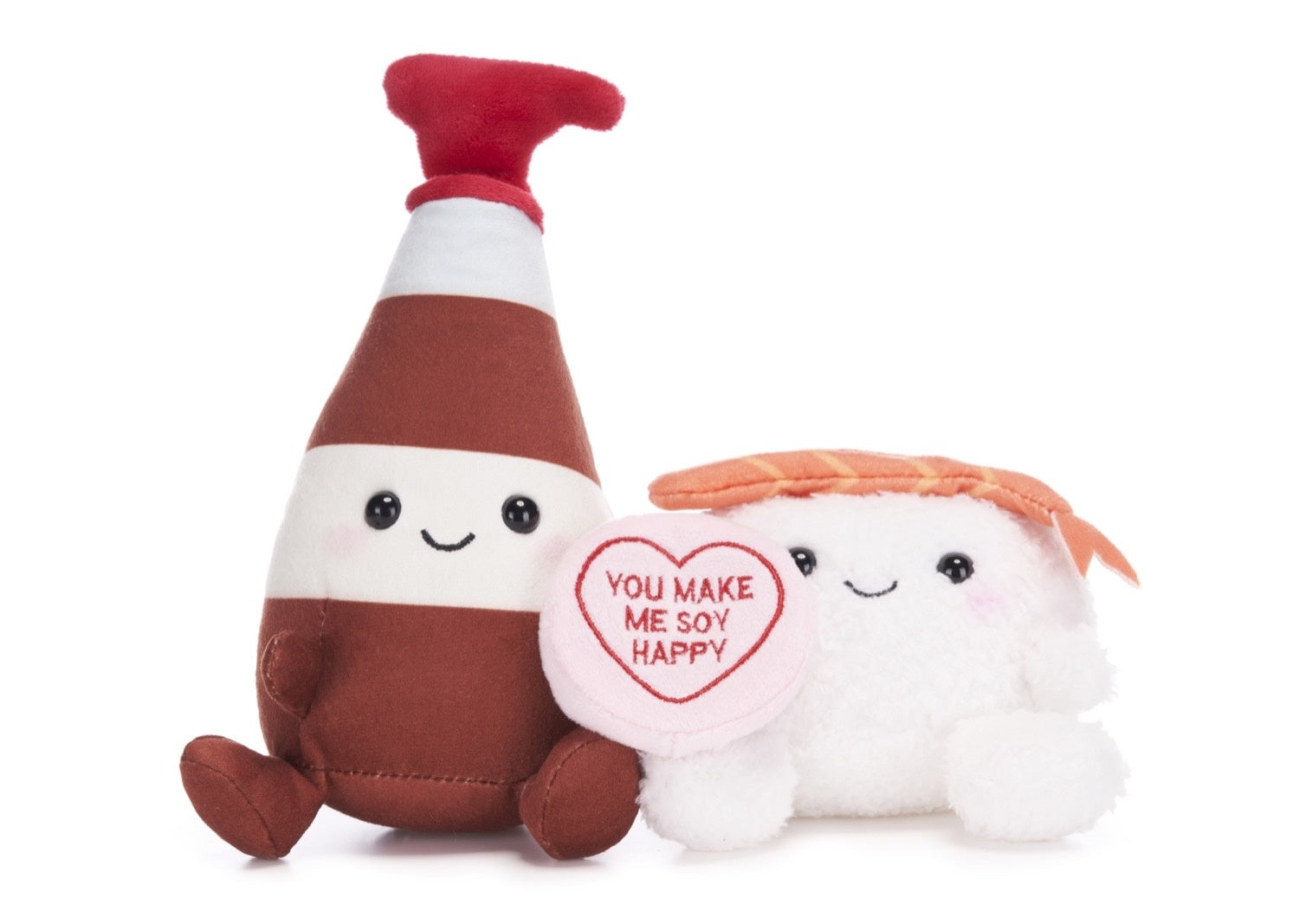 Sojasaus en sushi knuffel - You make me soy happy | Love Hearts