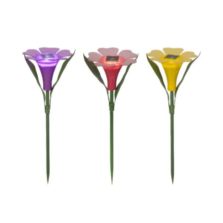 Solar Steeklamp bloem plastic Ø10xH30cm | Lumineo