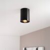 Solis nero by LUSENZ - Cilindervormige opbouwspot met enkel lichtaccent en een geborstelde zwarte coating | LUSENZ