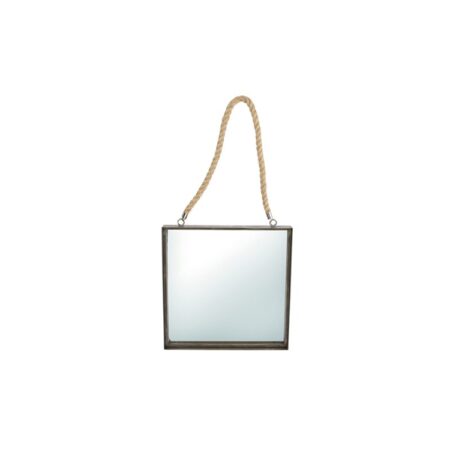Spiegel vierkant staal touw 46x46x4cm | Z
