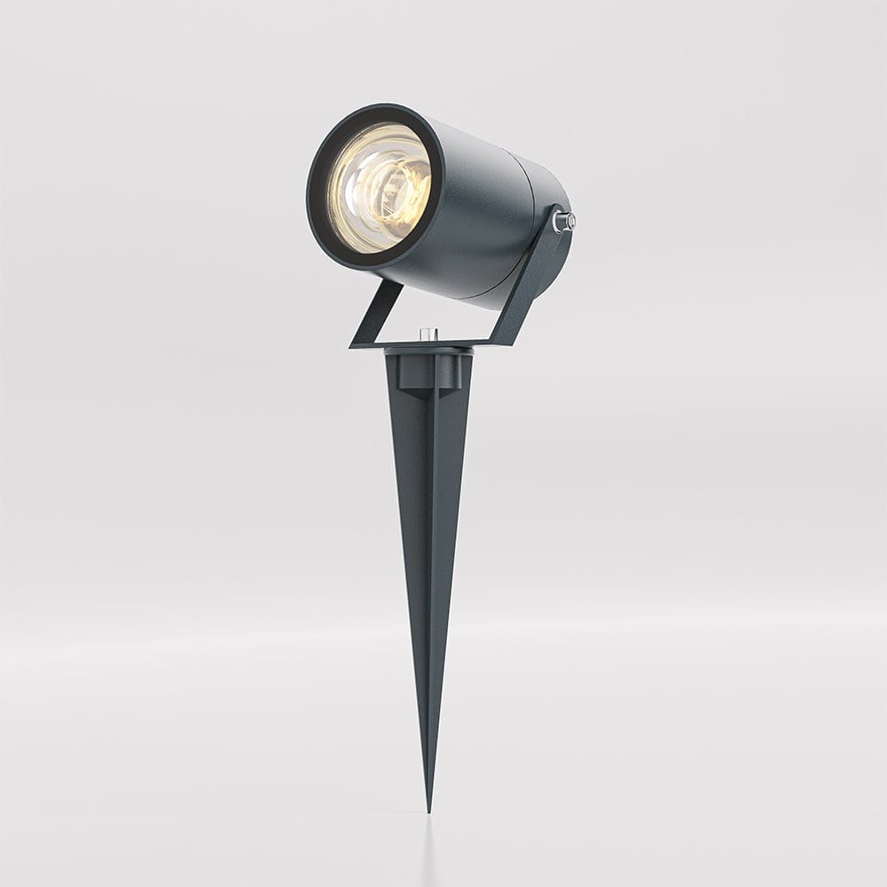 Spikey LED prikspot - GU10 5 Watt 400 lumen - Dimbaar - Kantelbaar - 3000K warm wit - IP65 Waterdicht - Antraciet - Tuinspot - Pinspot | HOFTRONIC
