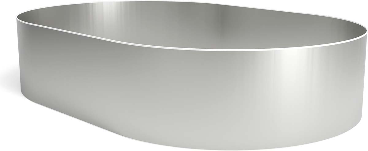 Staalwand ovaal 600 x 320 x 120 cm (met uitsparingen en profielen) | W'eau