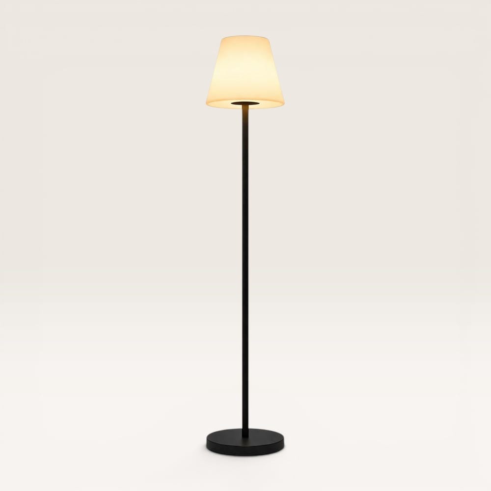 Staande lamp Nuvoro sole - Met afneembare voet en oplaadbaar via USB C of met solarenergie - Inclusief afstandsbediening om te kiezen uit zes RGB-kleuren | LUSENZ