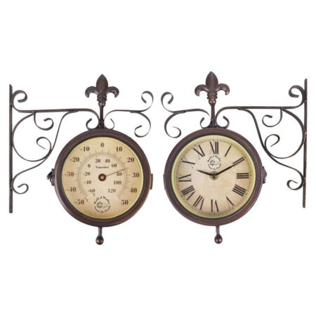 Stationsklok met thermometer / Esschert Design | Esschert Design