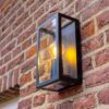 Stella dimbare LED wandlamp - excl. E27 lichtbron - Max. 60 watt - IP44 - Zwart - 3 jaar garantie - Voor binnen en buiten - Klassiek - Wandlantaarn | HOFTRONIC