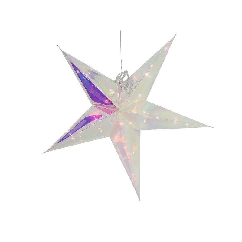 Ster iriserend 53cm 20LED timer 2xAA | Svenska Living