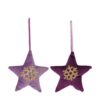 Ster polyester met hanger 14x13cm paars | Dijk Natural Collections