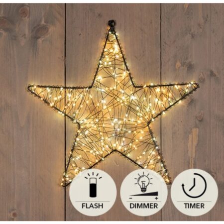 Ster zwart metaal 36cm 300LED flash | Anna's Collection