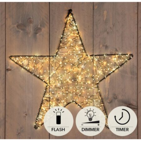 Ster zwart metaal 56cm 500LED flash | Anna's Collection