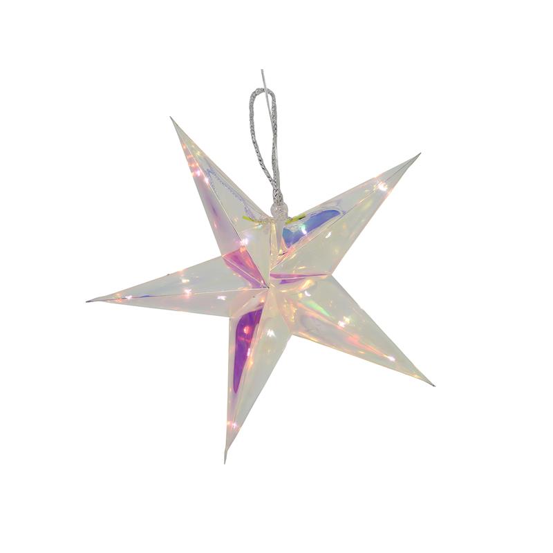 Ster34cm 15LED timer 2xAA iriserend | Svenska Living
