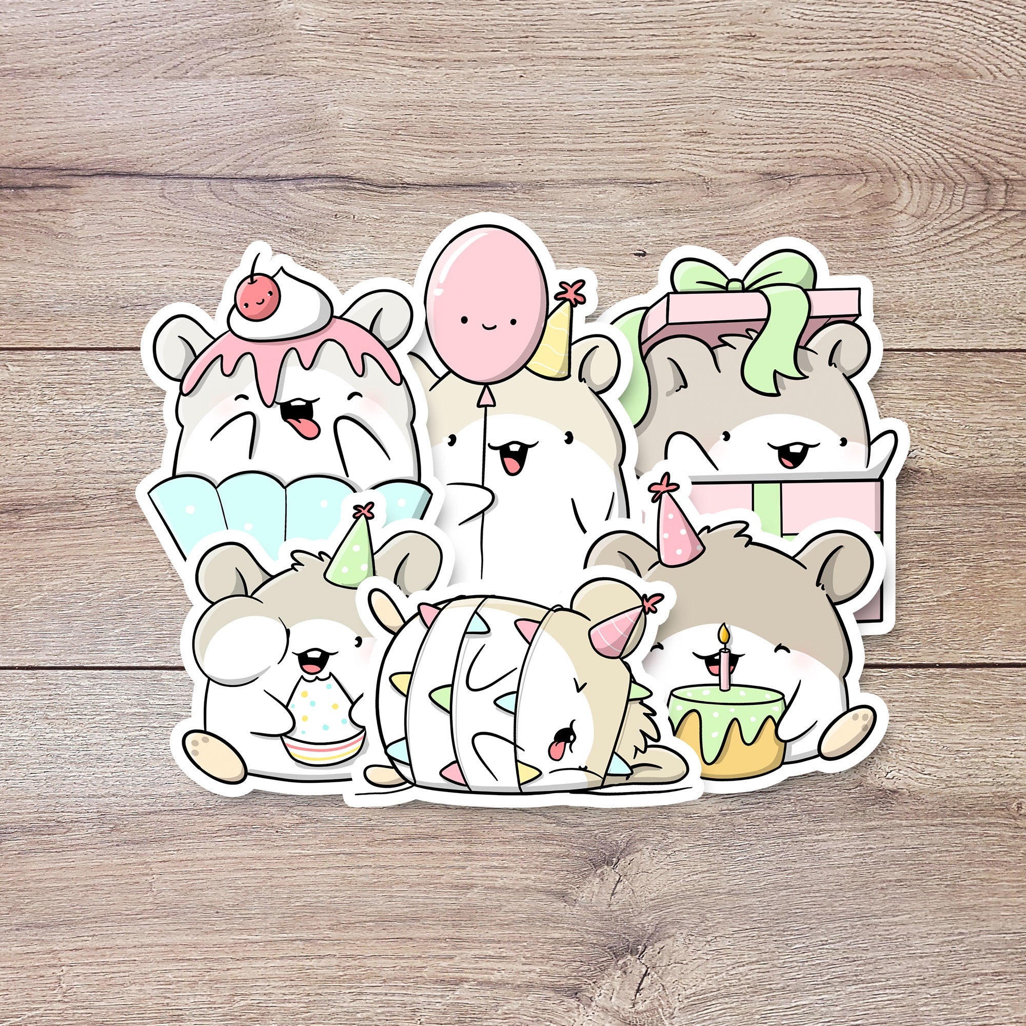 Stickerset - Birthday Hamsters | CutieSquad
