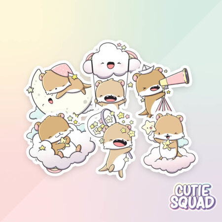 Stickerset Cloudy Otters - CutieSquad | CutieSquad