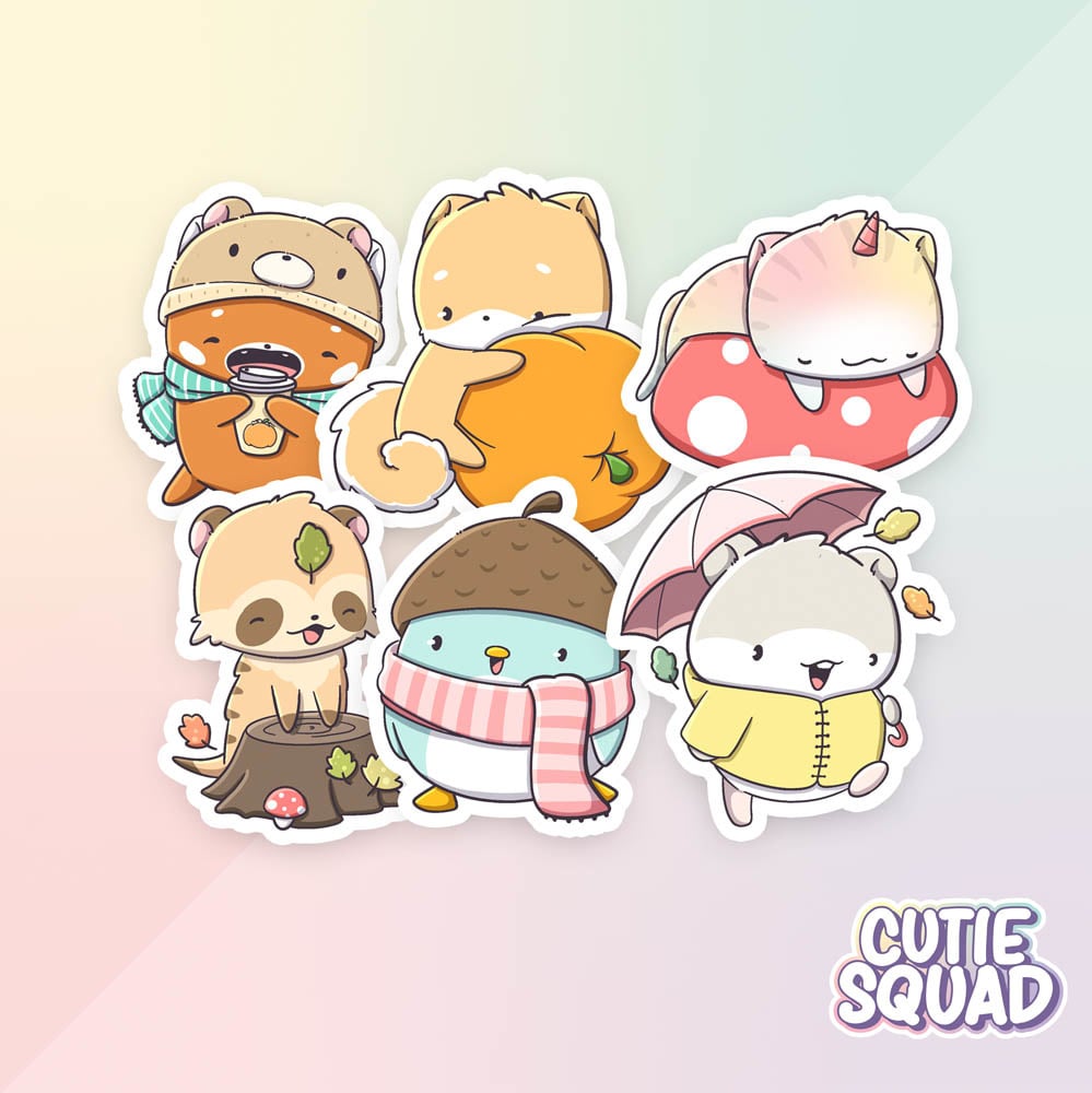 Stickerset Cozy Forest - CutieSquad | CutieSquad