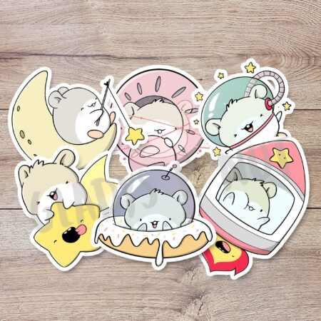 Stickerset - Hamsters in space | CutieSquad