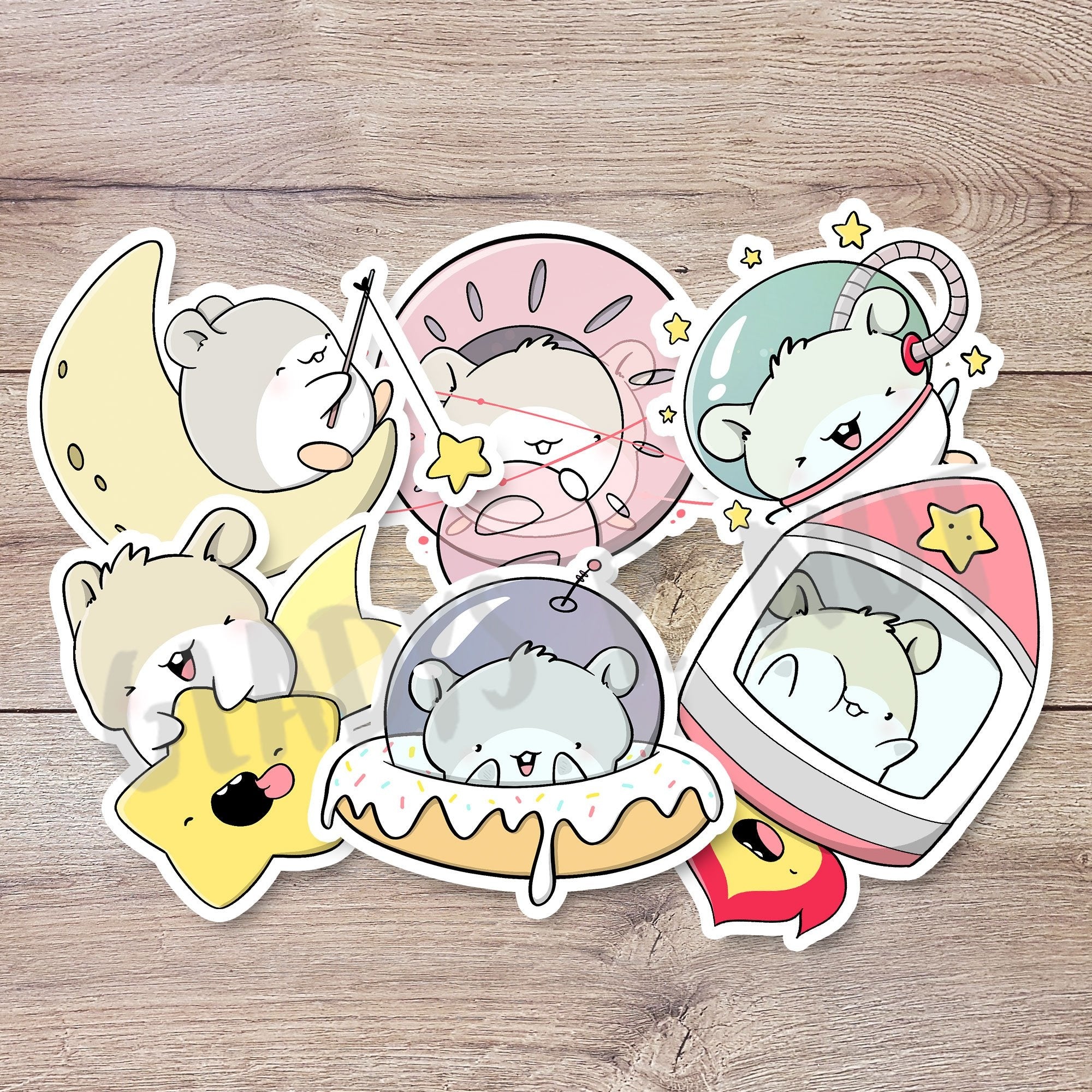 Stickerset - Hamsters in space | CutieSquad