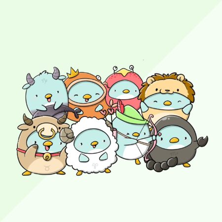 Stickerset - Penguin zodiacs (LIMITED!) | CutieSquad