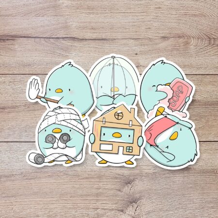 Stickerset - Penguins in Quarantine | CutieSquad