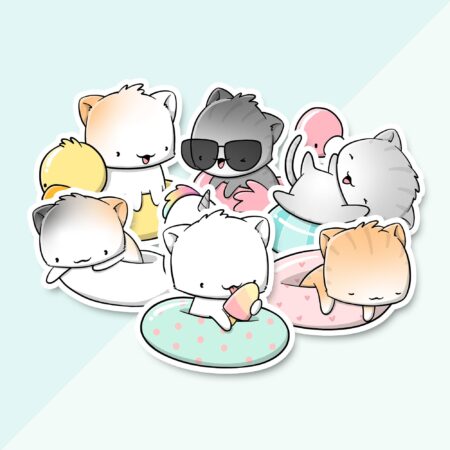 Stickerset - Pool float cats | CutieSquad