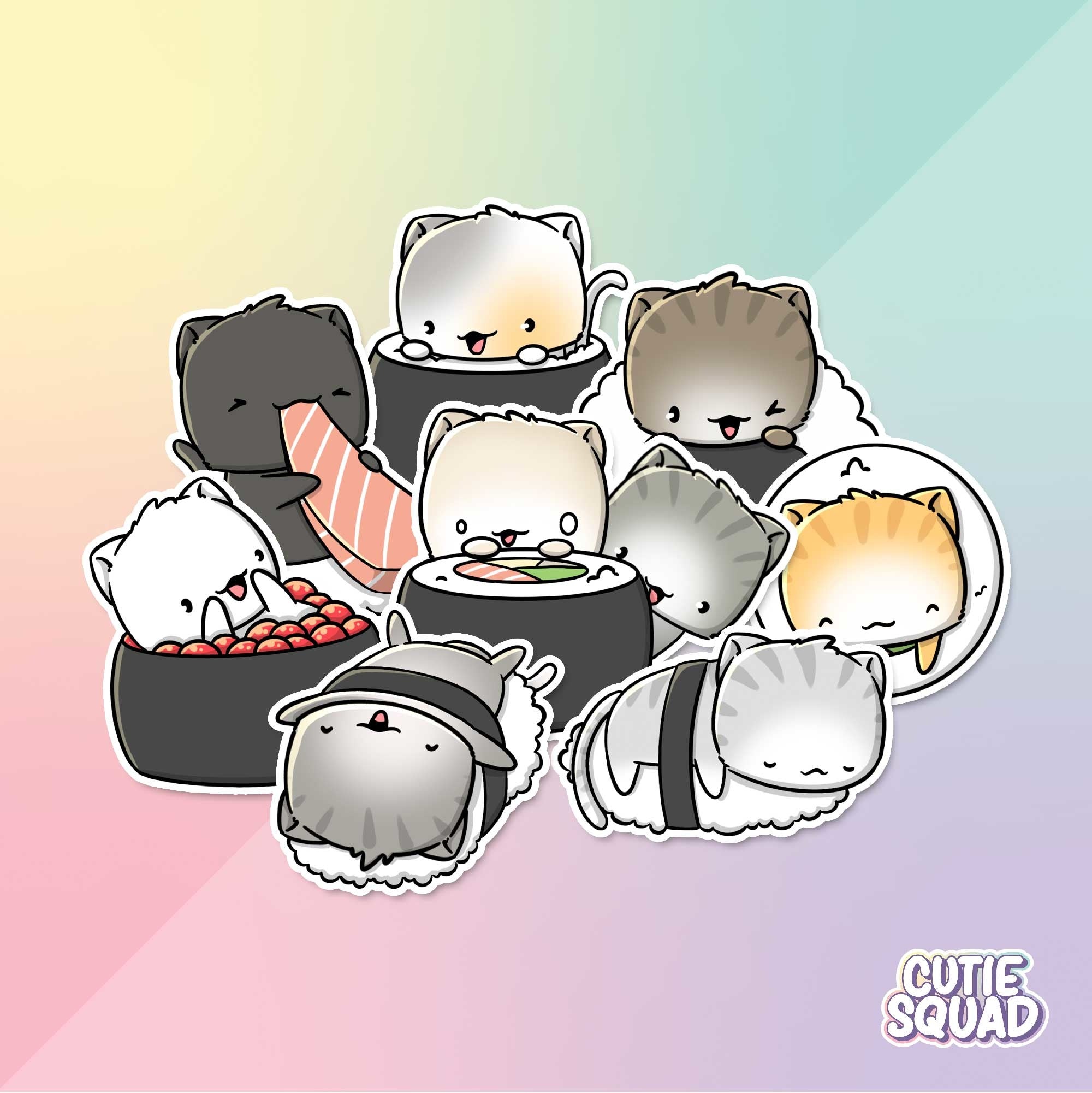 Stickerset - Sushi Cats | CutieSquad