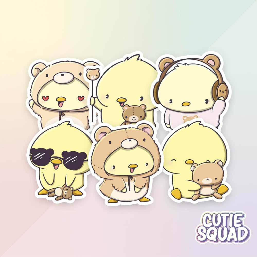 Stickerset Teddy Ducks - CutieSquad | CutieSquad