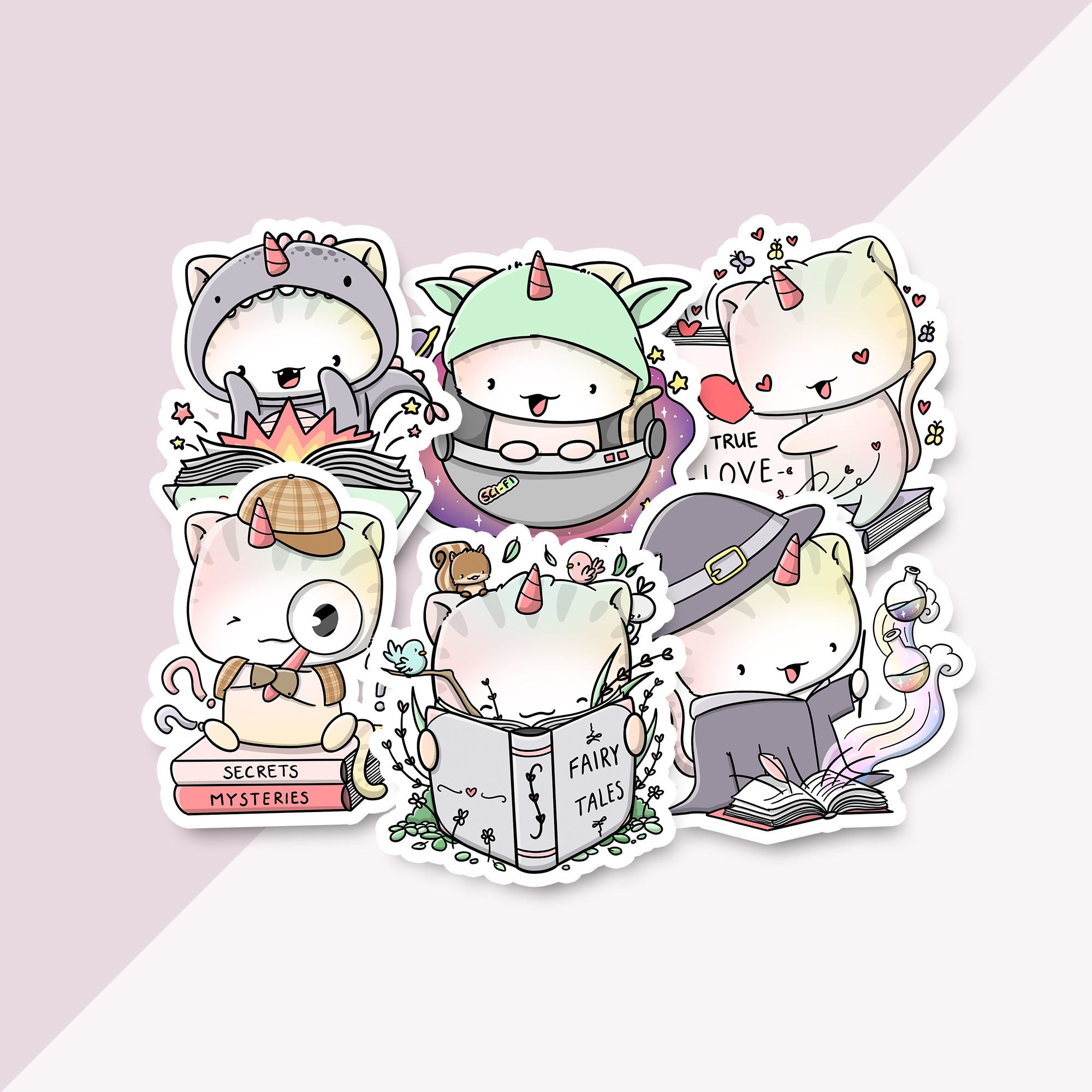 Stickerset - Unikitties Book Lovers (LIMITED!) | CutieSquad