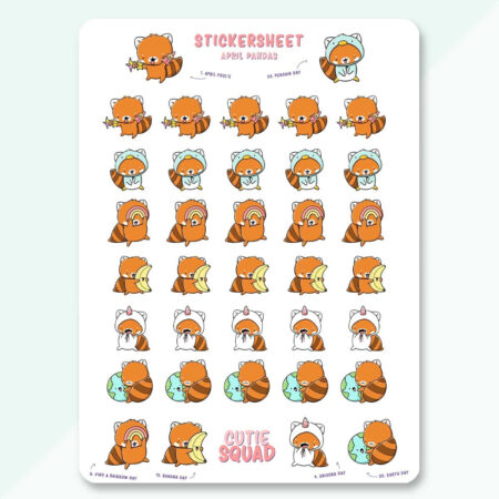 Stickervel - April Pandas (LIMITED!) | CutieSquad
