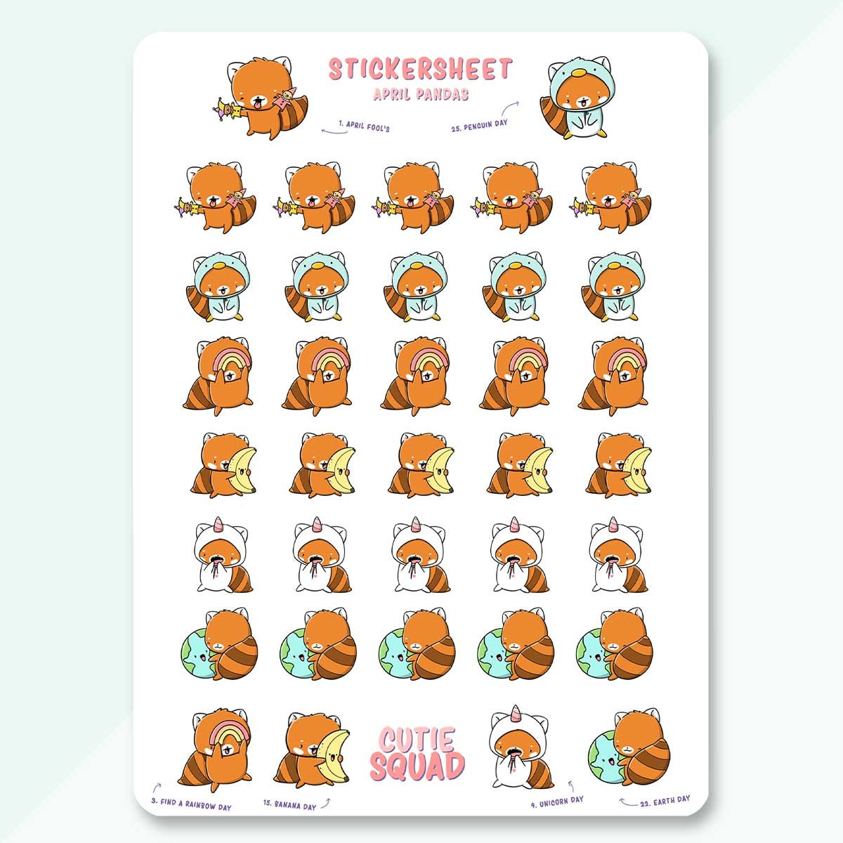 Stickervel - April Pandas (LIMITED!) | CutieSquad