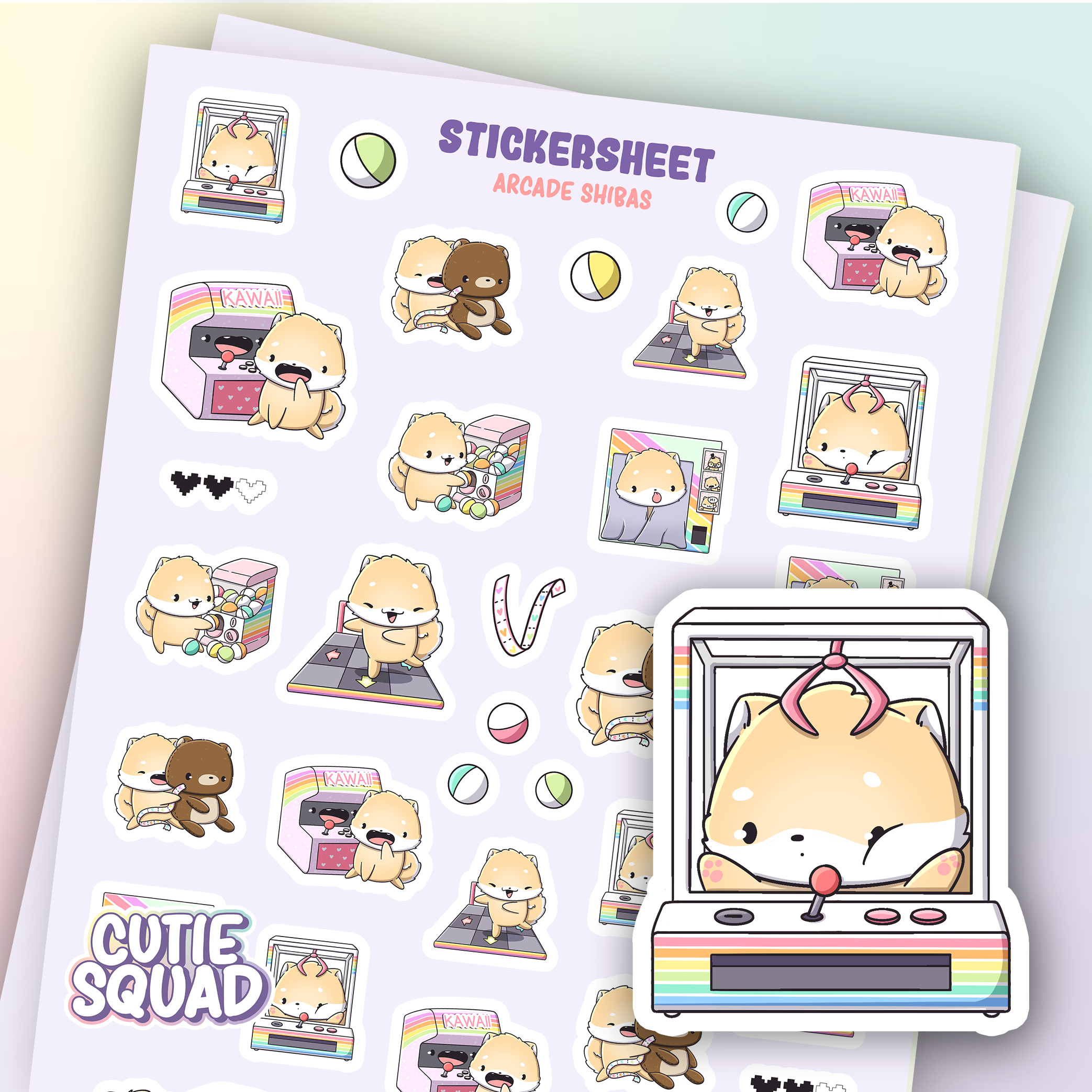 Stickervel Arcade Shibas - CutieSquad | CutieSquad