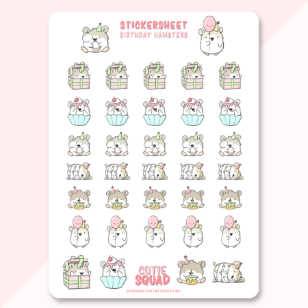 Stickervel - Birthday Hamsters | CutieSquad